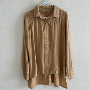 Solitaire Western Boho Embroidered Button Down Top